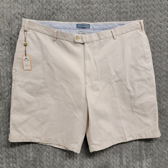 Peter Millar Winston Washed Twill Golf Shorts Mens Size 42 Khaki Tan Stone - Picture 1 of 8